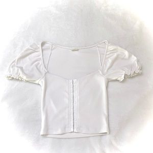 Wilfred Free Puff Sleeve Corset Top
